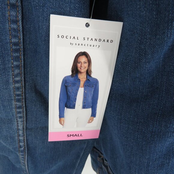 Social Standard By Sanctuary Jackets & Blazers - Social Standard By Sanctuary Womens Denim Jacket S Button Front Pockets NWT $109